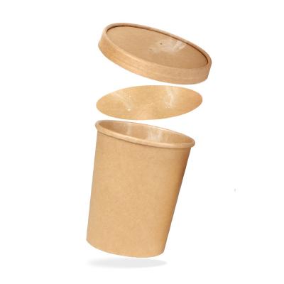 China High Quality Hot Selling Kraft Paper Takeout Box Recyclable Round Recycled Food Salad Takeout Box Box Easy Open Takeout Packaging for sale