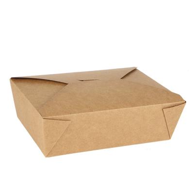 China Hot Selling Biodegradable Take Away Salad Packaging Box Kraft Paper Lunch Box for sale