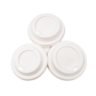 China Non Refillable Bagasse Take Out Sugarcane Cup Lids 100% Biodegradable Paper Cup Cover for sale