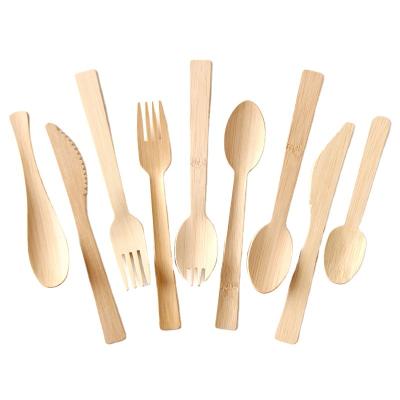 China Wood Eco Friendly Wood Fork Knife Spoon Set Disposable Wooden Tableware for sale