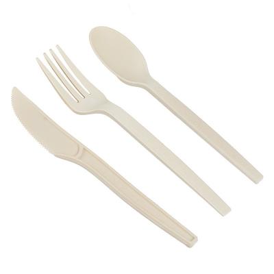 China Wholesale Biodegradable Cornstarch Cutlery Stocked Compostable Knife Fork Spoon for sale