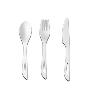 China 100% Biodegradable Stocked Pla Disposable Cutlery Forks Soup Spoons And Knives for sale