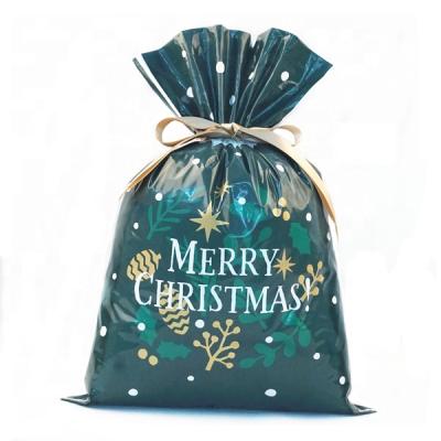 China Moisture-Proof Gift Packaging Christmas Gift Plastic Bag Promotion Price Drawstring Gift Bag for sale