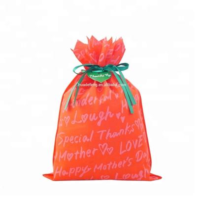 China Wholesale Gift Package Plain Red Non Woven Mother's Day Gift Pouch Bag Large With Drawstring for sale