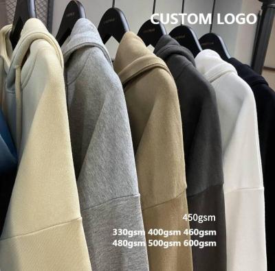 China Wholesale Custom Copy Anti Shrink Embroidered Logo Cotton Blank Hoodies Oversized Refine Unisex Hoodies Terry French Hoodies Men Women for sale