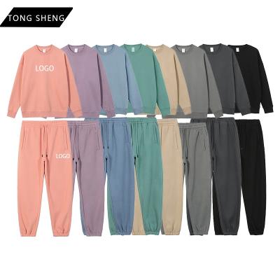 China Hoodies Sweatshirt Anti Shrink Jogger Suit Set Custom Cotton White Fleece Sweatshirt Sweat Pant Set Mens Unisex Sweatshirt And Sweatpants Set for sale