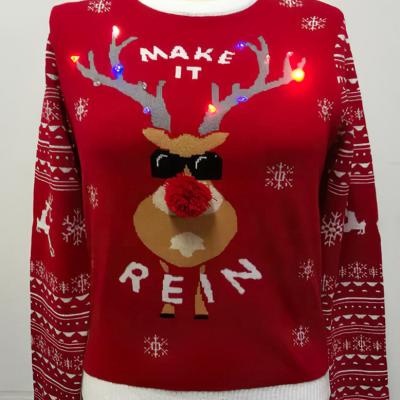 China Anti-Wrinkle Music Custom Speaker Ugly Christmas Sweater Christmas Sweater With Led Lights xxxxl Christmas Jumper With Led Lights for sale