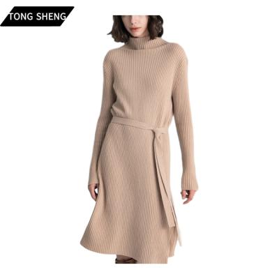 China 2020 Girls Anti-wrinkle Tong Sheng Designed Winter Knit Plus Size Women's Dress 100%Cashmere Pure Cashmere Sweater Luxury Ladies for sale