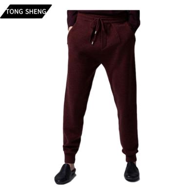 China Tong Sheng Winter Jogging Anti-wrinkle 100% Cashmere Sweatpants Waist Drawstring Knit Women Wool Cashmere Trousers for sale