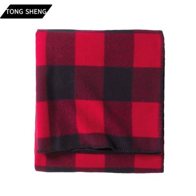 China Winter Anti-Static Luxury Travel Wool Cashmere Plaid Sripe Unisex Fine Knitted Throw Blanket for sale