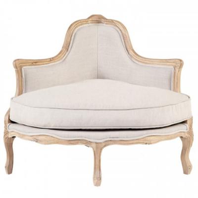 China Sofa Bed Antique Upholstered Classic Wooden Corner Sofa Arm Sofa Living Room Furniture Wedding Wood Armchair for sale