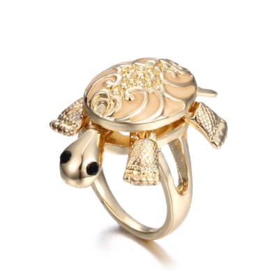 China New Design ALLOY LWR60319 Squillare Gold Plated Alloy Glow In The Dark Turtle Tortoise Finger Ring For Women Jewelry for sale