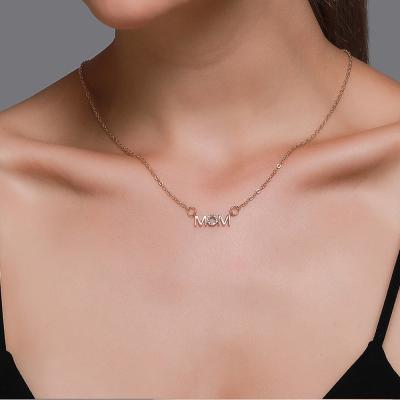 China FASHIONABLE Temperament Mother's Day Gift Gold Plated Jewelry Mom Zircon Clavicle Chain Pendant Necklace LWB40476 for sale