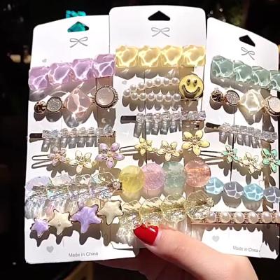 China Pinzas Para El Cabello 2021 Hair Accessories Crystals Letter Clips Eco-Friendly Hair Accessories Beads Hair Clip for sale