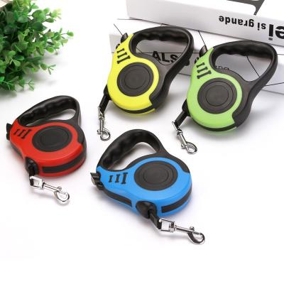 China Pet Heavy Duty Reflective Nylon Retractable Leash Lights Dog Fast Unlock Pad Control Portable Durable Dog Leash for sale