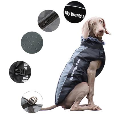 China Autumn Viable Dog Winter Waterproof Apperals Outdoor Jacket With Leash Fur Collar Pet Clothes for sale