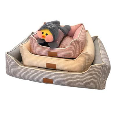 China Wholesale Sustainable Cotton Canvas Cat Bed Safe Good Quality Pet Bed for sale