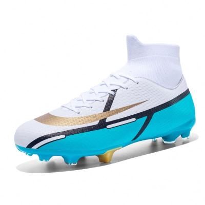 China Youth Football Mens Student Foot Boots Sports Soccer Training Shoes Durable High Top for sale