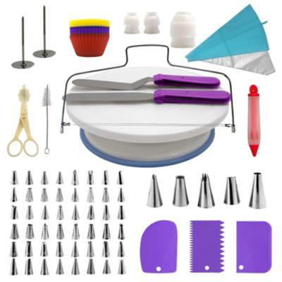 China 106 PCS Sustainable Cake Decorating Supplies Kit Cake Turntable Cake Stand Pastry Baking Tools Baking Accessories for sale