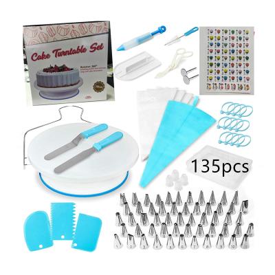 China 135 Viable Baking Supplies Kit Cake Stand Turntable Full PCS Cake Decorating Tools for sale