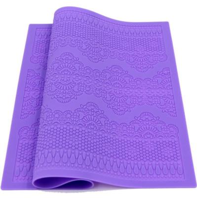 China Viable Baking Silicone Mats For Cooking Christmas Cupcake Cake DIY Sugar Lace Silicone Mats Fondant Cake Mold for sale