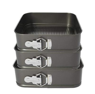 China Sustainable Carbon Steel 3PCS Non-Stick Cake Molds Adjust Springform Baking Pan Set for sale