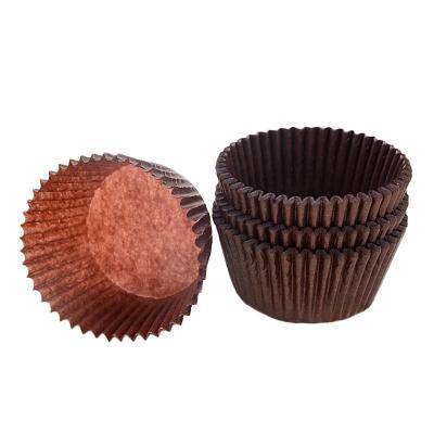 China Disposable Greaseproof Wrapping Food Grade Baking Cups Brown Mini Cupcake Liner Paper Cupcake Case For Chocolates for sale