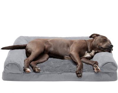 China Breathable Hot Sales Custom Rectangular Orthopedic Memory Foam Pet Sofa Dog Sofa Bed for sale