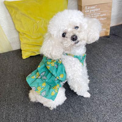 China 2021 viable spring and summer new style skirt teddy bear clothes Bichon pet dress small cotton breathable fashion lovely for sale