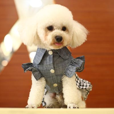 China 2022 viable dog clothes spring and summer princess dress teddy dress bow skirt pet skirt for sale