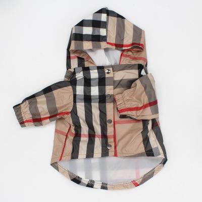 China Viable Hot Selling Dog Plaid Brand Pet Clothes Coat Popular Dog Hooded Jacket for sale