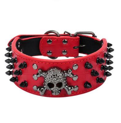 China Best Selling JEWELED Print PU Rivet Pet Neck Collar Dog Pet Chain Collar Dog Collar for sale