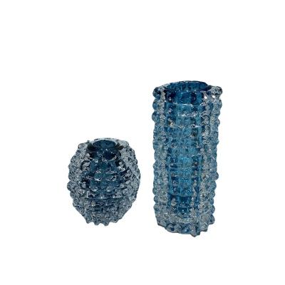 China Family Decorate Wholesale Cheap Elegant Blue Housewares Ink Luster Vase Customized Glass Vase For Decoration for sale