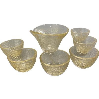 China New Product Viable Glass Tea Sets China Custom Crystal Glasses Set Golden Tea Cup Tea Cup Set China for sale