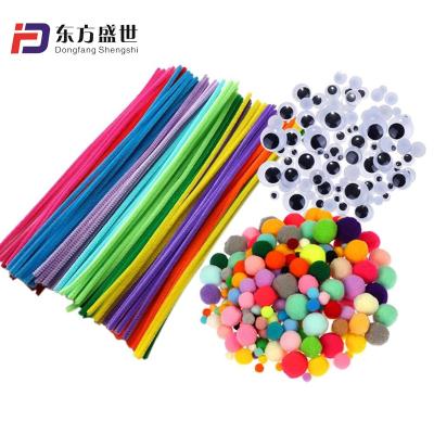 China Diy craft art custom size mix colors and uneven monochrome 9mm curly chenille stem roll for sale