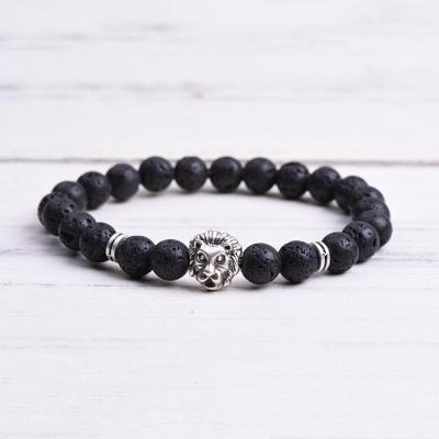 China Wholesale 2022 Nepal Vintage BOHEMIA Metal Buddha Lion Lava Fashionable Luxury Rock Beaded Bracelets For Women Men for sale