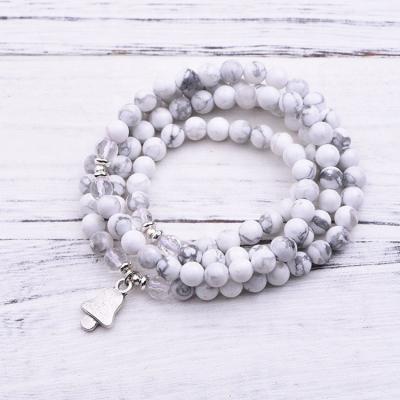 China Hot Seller 6mm BOHEMIA 2020 Gemstone 108 Christmas Charm Bracelet Necklace Natural Stone Healing Women Mala Yoga Beads Wrap for sale