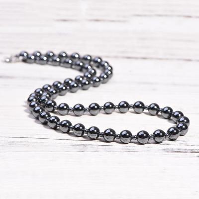 China 2020 FASHIONABLE High Quality Black Hematite Gem Stone Beads Necklace for Men for sale