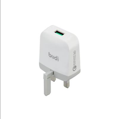 China Mobile phone budi charger cube dual port quick wall socket in wall quick smart adapter cube QC3.0 IC USB socket. for sale