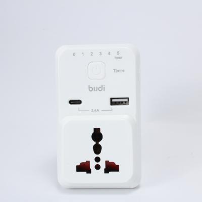 China budi timer type mobile phone home travel usb charger c power adapter left wall hcarger 1 for budi cellphones have stock odm oem for sale