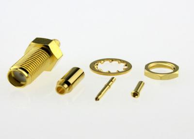 China Commercial Female Bulkhead Connector , 1.13mm Cable SMA Coax Connector for sale