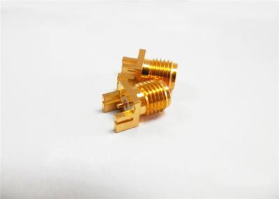 China 12.4GHz SMA RF Connector PCB Mount Edge SMA Bulkhead Jack Solder Type for sale