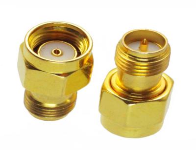 China Gold Plating RF Coaxial Connector SMA Male to Female Adapter 50 Ohm 1.9 VSWR for sale