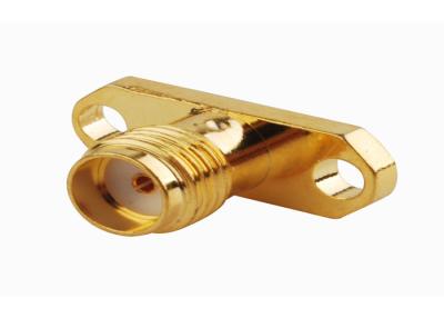 China 2 Hole Panel Mount SMA RF Connector Flange Female Jack Plug With Solder Cup for sale