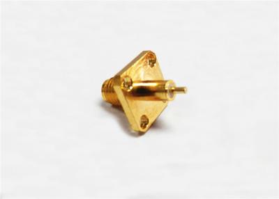 China Brass SMA RF Connector Male 4 Hole Panel Mount Flange RF Antenna Connector Adapter for sale