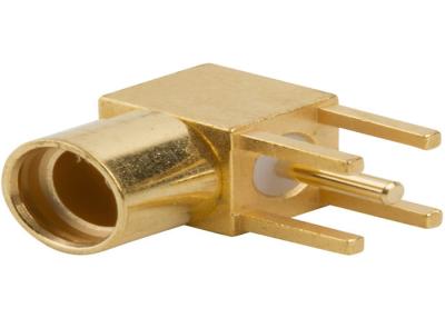 China Jack MMCX Female Connector Right Angle Brass - Au Plating With PTFE Insulator for sale