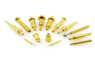 China Brass Pogo Pin Connector Spring Loaded Electrical Contact Pins 1 / 3 / 6mm for sale