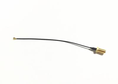 China 180 Degree SMA Female To IPEX MHF Plug 1.13 mm Coaxial Cable Black for sale