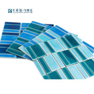 China Parquet Ceramic Mosaic Swimming Pool Stickers High Quality Waterproof Mosaic Ceramic Mosaic for sale