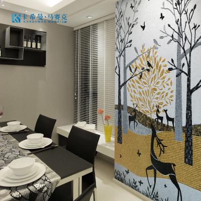 China Modern Good Quality Handmade Mural Mosaic Art Mural Painting Mosaic Villa Room Ceramic Tile Wall Murals for sale